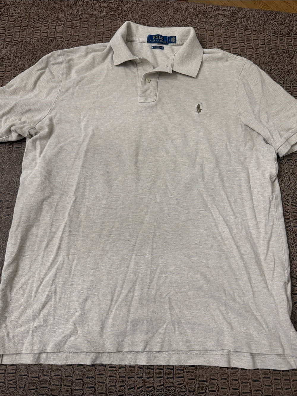 Polo Ralph Lauren Classic Fit Oatmeal Heather Polo Shirt Men’s Large